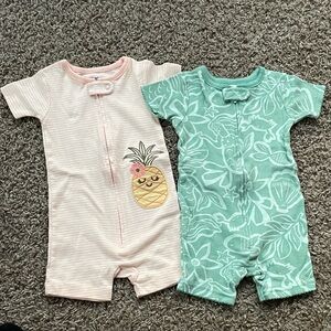 Carter's Pink and Green Pajama Sets